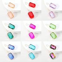 1 Pair Sweet Simple Style Rectangle Inlay Alloy Glass Ear Hook main image 9