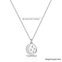 Style Vintage Style Simple Rond Star Lune Argent Sterling Placage Incruster Zircon Or Blanc Plaqué Pendentif main image 2