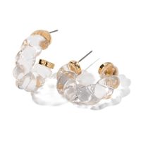 1 Pair Ig Style The Answer Transparent Plating Transparent Resin 18k Gold Plated Earrings main image 2