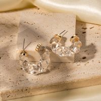 1 Pair Ig Style The Answer Transparent Plating Transparent Resin 18k Gold Plated Earrings main image 1