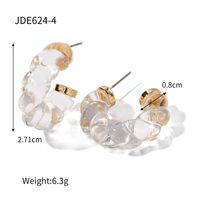 1 Pair Ig Style The Answer Transparent Plating Transparent Resin 18k Gold Plated Earrings sku image 1