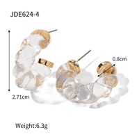 1 Paire Style Ig La Réponse Transparent Placage Transparent Résine Plaqué Or 18k Des Boucles D'oreilles sku image 1