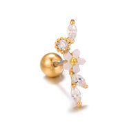1 Piece Ig Style Simple Style Star Heart Shape Carrot Plating Inlay Brass Zircon 18k Gold Plated White Gold Plated Ear Studs main image 2