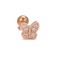 1 Piece Ig Style Simple Style Star Heart Shape Carrot Plating Inlay Brass Zircon 18k Gold Plated White Gold Plated Ear Studs sku image 3