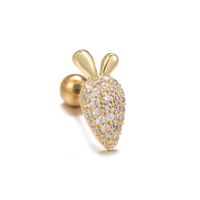 1 Piece Ig Style Simple Style Star Heart Shape Carrot Plating Inlay Brass Zircon 18k Gold Plated White Gold Plated Ear Studs sku image 13