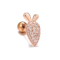 1 Piece Ig Style Simple Style Star Heart Shape Carrot Plating Inlay Brass Zircon 18k Gold Plated White Gold Plated Ear Studs sku image 15