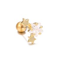 1 Piece Ig Style Simple Style Star Heart Shape Carrot Plating Inlay Brass Zircon 18k Gold Plated White Gold Plated Ear Studs sku image 7