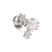 1 Piece Ig Style Simple Style Star Heart Shape Carrot Plating Inlay Brass Zircon 18k Gold Plated White Gold Plated Ear Studs sku image 8