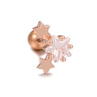 1 Piece Ig Style Simple Style Star Heart Shape Carrot Plating Inlay Brass Zircon 18k Gold Plated White Gold Plated Ear Studs sku image 9