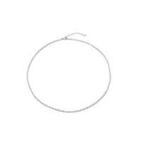 Simple Style Classic Style Round Copper Gold Plated Silver Plated Zircon Necklace In Bulk sku image 2