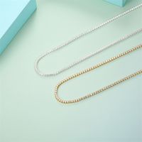Simple Style Classic Style Round Copper Gold Plated Silver Plated Zircon Necklace In Bulk main image 1