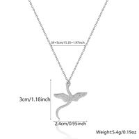 Elegant Simple Style Wings Snake Sterling Silver Plating Inlay Zircon White Gold Plated Unisex Earrings Necklace main image 3