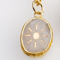 Copper Simple Style Korean Style Enamel Plating Inlay Star Moon Zircon Pendant Necklace sku image 2