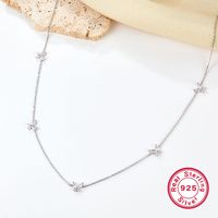 Sterling Silver White Gold Plated Simple Style Shiny Butterfly Inlay Zircon Necklace main image 3