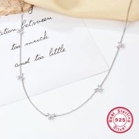 Sterling Silver White Gold Plated Simple Style Shiny Butterfly Inlay Zircon Necklace main image 4