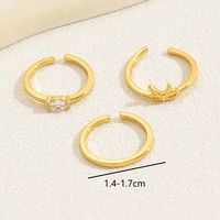 Vacation Simple Style Flower Bow Knot Copper Enamel Plating Inlay Zircon 18k Gold Plated Women's Toe Rings main image 8