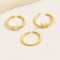 Vacation Simple Style Flower Bow Knot Copper Enamel Plating Inlay Zircon 18k Gold Plated Women's Toe Rings main image 7