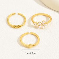 Vacation Simple Style Flower Bow Knot Copper Enamel Plating Inlay Zircon 18k Gold Plated Women's Toe Rings main image 6