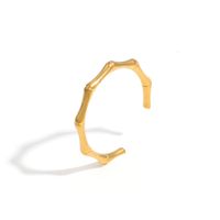 Casual Classic Style Solid Color Stainless Steel Plating 18k Gold Plated Open Rings main image 4