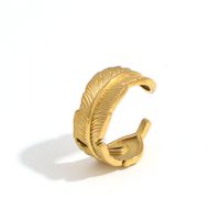 Casual Classic Style Solid Color Stainless Steel Plating 18k Gold Plated Open Rings main image 5