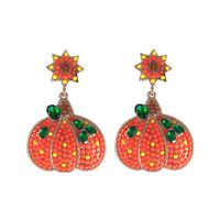 1 Pair Exaggerated Funny Novelty Pumpkin Alloy Drop Earrings sku image 3