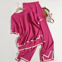 Women's Casual Solid Color Spandex Polyester Pants Sets main image 1