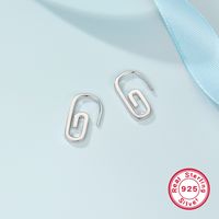 1 Pair Novelty Simple Style Paper Clip Plating Sterling Silver White Gold Plated Earrings main image 7