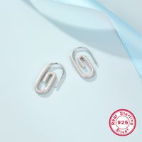 1 Paar Neuheit Einfacher Stil Büroklammer Überzug Sterling Silber Weißgold Plattiert Ohrringe main image 8