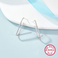 1 Pair Novelty Simple Style Paper Clip Plating Sterling Silver White Gold Plated Earrings main image 4