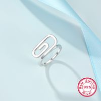 1 Pair Novelty Simple Style Paper Clip Plating Sterling Silver White Gold Plated Earrings main image 9