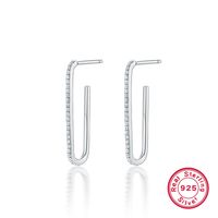 1 Pair Novelty Simple Style Paper Clip Plating Sterling Silver White Gold Plated Earrings sku image 2