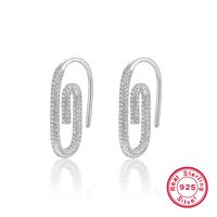 1 Pair Novelty Simple Style Paper Clip Plating Sterling Silver White Gold Plated Earrings sku image 3