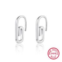 1 Pair Novelty Simple Style Paper Clip Plating Sterling Silver White Gold Plated Earrings sku image 1