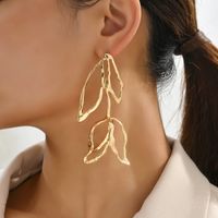 1 Pair Fashion Leaves Metal Plating Gold Plated Women's Drop Earrings main image 1