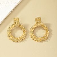 1 Pair Retro Round Plating Hollow Out Alloy Ear Studs main image 6