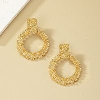 1 Pair Retro Round Plating Hollow Out Alloy Ear Studs main image 5