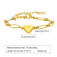 Acier Inoxydable 201 Plaqué Or 18K Style Classique Placage Forme De Cœur Bracelets Collier sku image 1