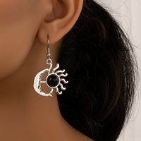 1 Pair Retro Punk Sun Moon Inlay Alloy Artificial Gemstones Ear Hook main image 3