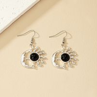 1 Pair Retro Punk Sun Moon Inlay Alloy Artificial Gemstones Ear Hook main image 6