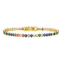 Simple Style Classic Style Colorful 201 Stainless Steel Gold Plated Zircon Tennis Bracelet In Bulk main image 2