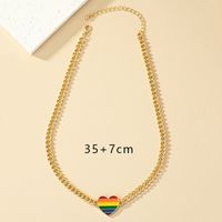Simple Style Korean Style Rainbow Heart Shape Alloy Plating Women's Pendant Necklace main image 3