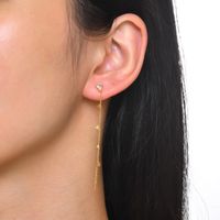 1 Pair Simple Style Classic Style Triangle Round Plating Inlay 304 Stainless Steel Zircon Drop Earrings main image 1