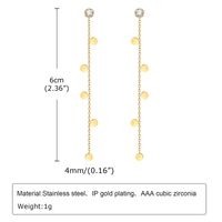 1 Par Estilo Simple Estilo Clásico Triángulo Ronda Enchapado Embutido Acero Inoxidable 304 Circón Pendientes De Gota main image 3