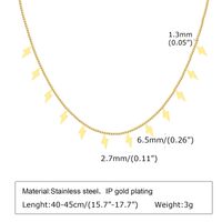 304 Stainless Steel Retro Simple Style Plating Inlay Cross Four Leaf Clover Lightning Zircon Necklace sku image 3