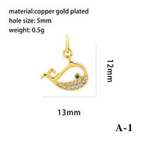 Ig Style Simple Style Angel Dolphin Crown Copper Plating Inlay Zircon 18k Gold Plated Charms main image 9