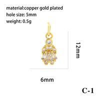 Ig Style Simple Style Angel Dolphin Crown Copper Plating Inlay Zircon 18k Gold Plated Charms main image 7