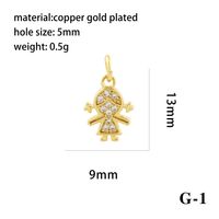 Ig Style Simple Style Angel Dolphin Crown Copper Plating Inlay Zircon 18k Gold Plated Charms sku image 1