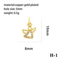 Ig Style Simple Style Angel Dolphin Crown Copper Plating Inlay Zircon 18k Gold Plated Charms sku image 14