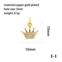 Ig Style Simple Style Angel Dolphin Crown Copper Plating Inlay Zircon 18k Gold Plated Charms sku image 10