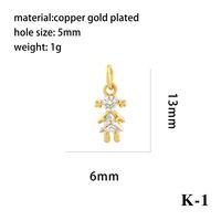 Ig Style Simple Style Angel Dolphin Crown Copper Plating Inlay Zircon 18k Gold Plated Charms sku image 18
